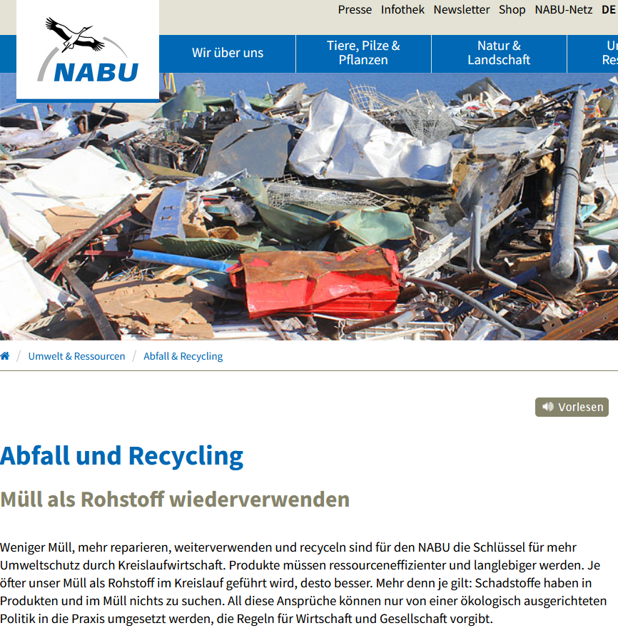 Nabu Abfall und Recycling