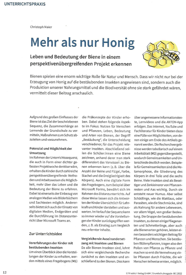 Grundschulmagazin Mehr als nur Honig 