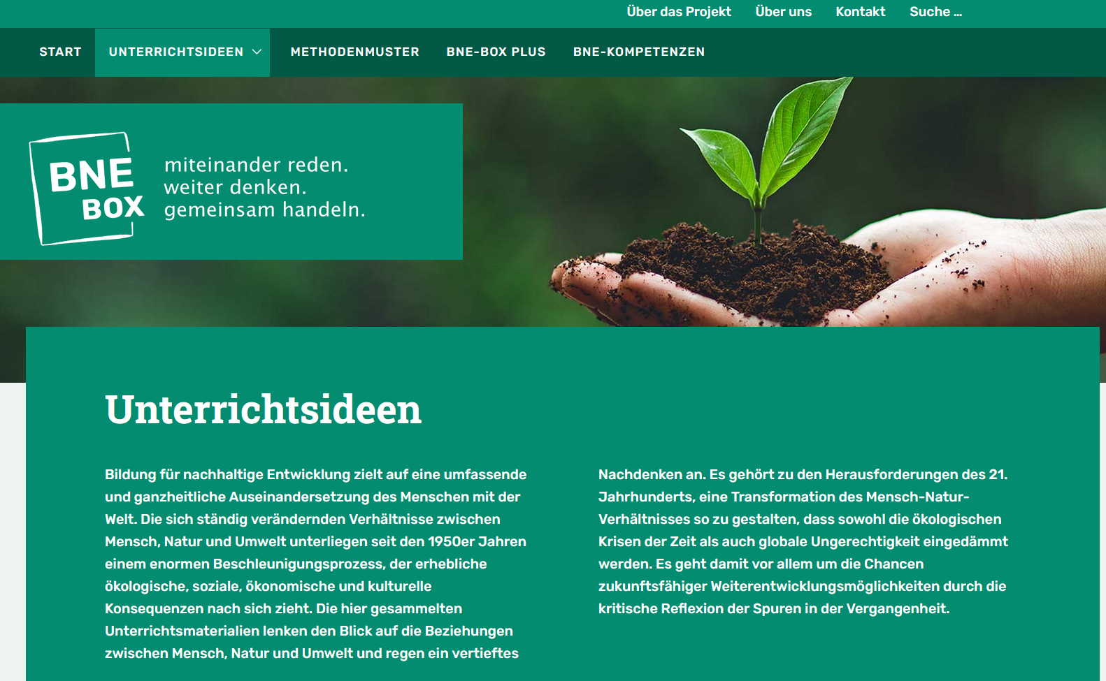 BNE Box Unterrichtsideen
